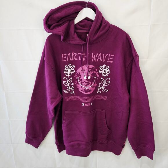 Levi's Men's Purple Earth Wave Pullover Sweatshirt Relaxed Fit Size Large - Picture 1 of 9